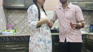 Indian Horny Couple Romance Sex in House Kitchen